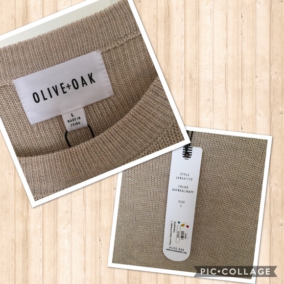 Olive + Oak Peplum Sleeve Sweater Size Large - Picture 6 of 6